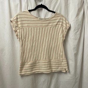 Cream and Kaki Striped Top